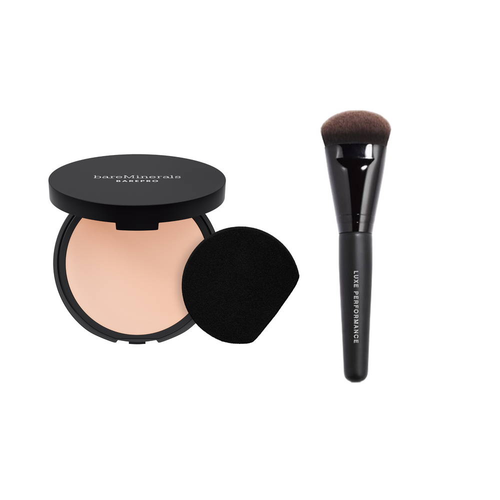 BAREPRO 24HR Powder Foundation and Luxe Brush Bundle